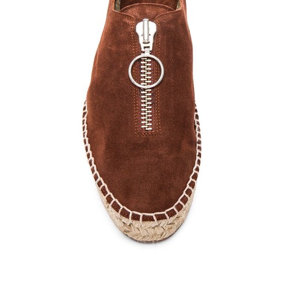 Alexander Wang Rich Brown Suede Devon Espadrille Platform Sneakers Zip Front 8 - Picture 4 of 16